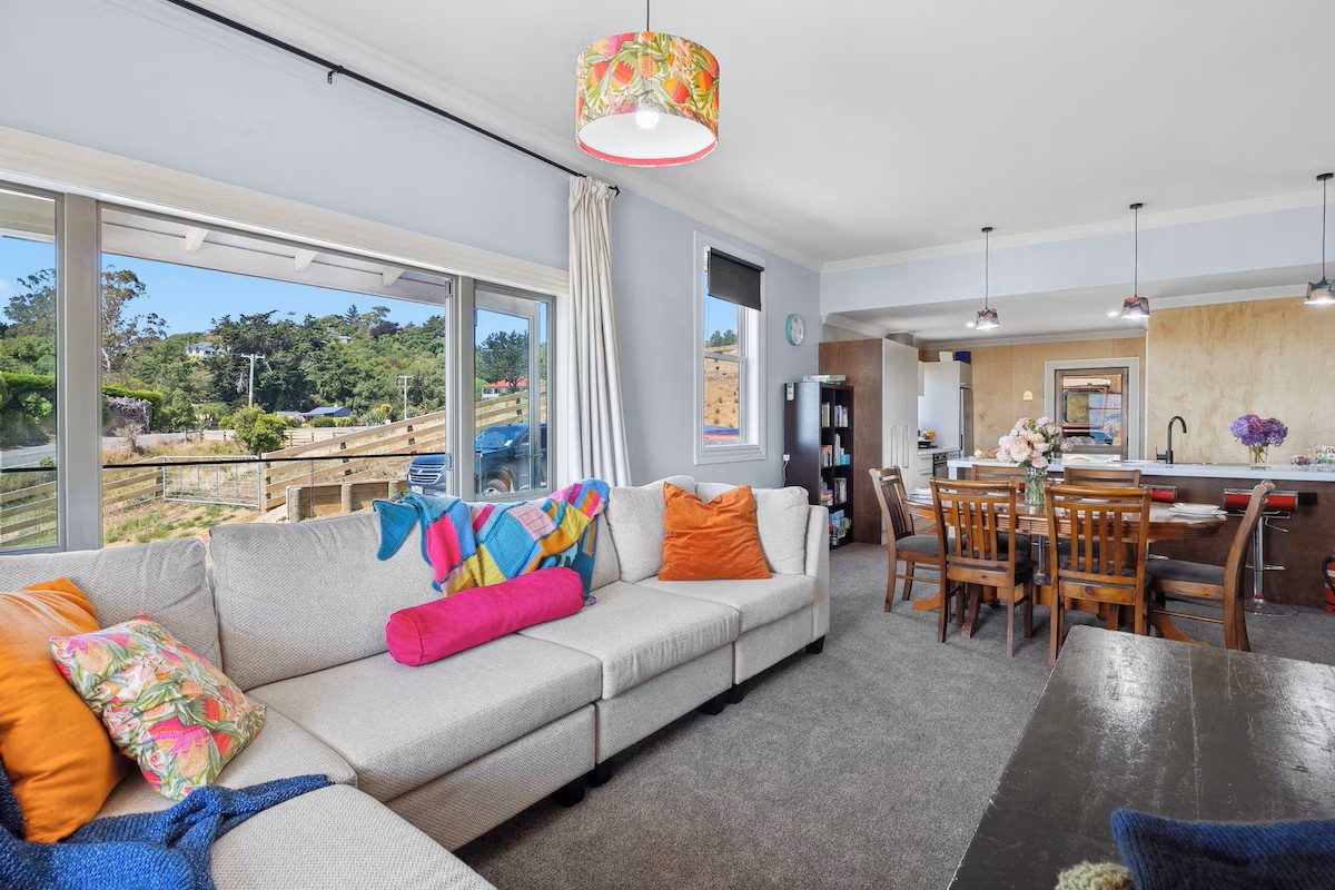 Living room at Moeraki Beach Haven