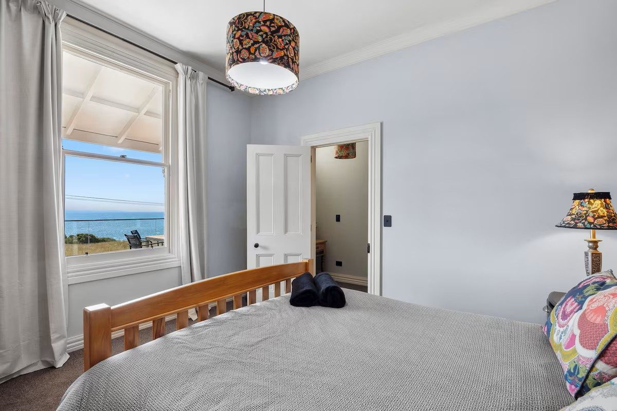 Master bedroom at Moeraki Beach Haven
